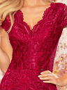 numoco Spitzenkleid mit Ausschnitt - Burgund Numoco