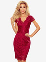 numoco Spitzenkleid mit Ausschnitt - Burgund Numoco