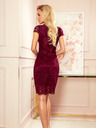 numoco Kleid mit Spitzenausschnitt - Pflaume Numoco