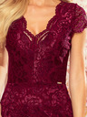 numoco Kleid mit Spitzenausschnitt - Pflaume Numoco