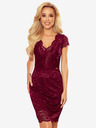numoco Kleid mit Spitzenausschnitt - Pflaume Numoco