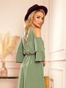 numoco MARINA Kleid mit Ausschnitt - Olive Numoco