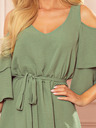 numoco MARINA Kleid mit Ausschnitt - Olive Numoco