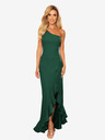 numoco Langes One-Shoulder-Kleid - Dunkelgrün Numoco