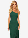 numoco Langes One-Shoulder-Kleid - Dunkelgrün Numoco