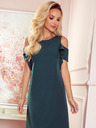 numoco Schmeichelhaftes schulterfreies Rüschenkleid - grün Numoco