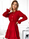 numoco Kleid mit Sweetheart-Ausschnitt und goldenen Knöpfen - rot Numoco