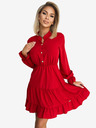 numoco Kleid mit Sweetheart-Ausschnitt und goldenen Knöpfen - rot Numoco
