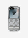 DKNY DKNY PU Leder Karomuster und Streifen Backcover für Samsung Galaxy Z Flip 6 Beige