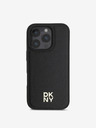 DKNY DKNY PU Leder Repeat Pattern Stack Logo MagSafe Back Cover für iPhone 16 Pro Schwarz