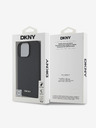 DKNY DKNY PU Leder Silbernes Metall Logo Magsafe Back Cover für iPhone 16 Pro Max Schwarz