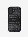 DKNY DKNY PU Leder Repeat Pattern Tonal Stripe Back Cover für iPhone 16 Schwarz