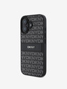 DKNY DKNY PU Leder Repeat Pattern Tonal Stripe Back Cover für iPhone 16 Schwarz