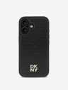 DKNY DKNY PU Leder Repeat Pattern Stack Logo MagSafe Back Cover für iPhone 16 Schwarz