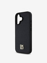 DKNY DKNY PU Leder Repeat Pattern Stack Logo MagSafe Back Cover für iPhone 16 Schwarz