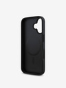 DKNY DKNY PU Leder Repeat Pattern Stack Logo MagSafe Back Cover für iPhone 16 Schwarz