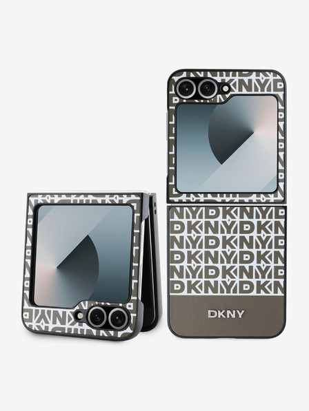 DKNY DKNY PU-Leder mit Streifenmuster auf der Rückseite für Samsung Galaxy Z Flip 6 Braun