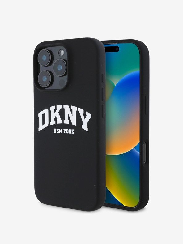 DKNY DKNY Liquid Silicone Arch Logo MagSafe Back Cover für iPhone 16 Pro Max Schwarz