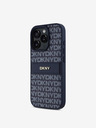 DKNY DKNY PU Leder Repeat Pattern Tonal Stripe Back Cover für iPhone 16 Pro Max Blau