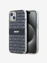 DKNY PC/TPU Repeat Pattern Tonal Stripe Magsafe Back Cover für iPhone 14 Schwarz DKNY