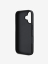 DKNY DKNY PU Leder Checkered Pattern und Stripe Back Cover für iPhone 16 Schwarz