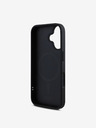 DKNY DKNY PU Leder Silber Metall Logo Magsafe Rückseite für iPhone 16 Plus Schwarz