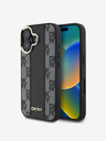 DKNY DKNY PU Leder Karomuster Magsafe Back Cover für iPhone 16 Schwarz