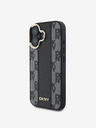 DKNY DKNY PU Leder Karomuster Magsafe Back Cover für iPhone 16 Schwarz