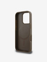 DKNY DKNY PU Leather Repeat Pattern Bottom Stripe MagSafe Rear Cover for iPhone 16 Pro Brown