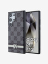DKNY DKNY PU Leder Karomuster und Streifen Backcover für Samsung Galaxy S24 Ultra Schwarz