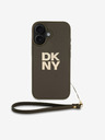 DKNY DKNY PU Leder Stack Logo Handgelenkband Schutzhülle für iPhone 16 Grün