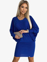 numoco Batwing Kleid - blau mit Glitzer Numoco
