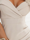 numoco Midikleid mit ausgestellten Schultern und Dekolleté - hellbeige Numoco CALLIE