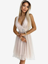 numoco Tüllkleid mit Dekolleté und Zierschließe - beige Numoco OLGA