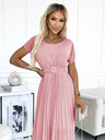 numoco Plissiertes Midikleid mit breitem Gürtel - schmutziges Pink Numoco MIA