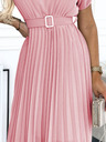 numoco Plissiertes Midikleid mit breitem Gürtel - schmutziges Pink Numoco MIA
