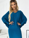numoco Batwing Kleid - navy mit Glitzer Numoco