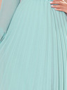 numoco Langärmeliges Kleid mit Plissee-Ausschnitt - Mint Numoco ISABELLE