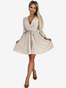 numoco Damenkleid mit Ausschnitt und Gürtel - beige Numoco BINDY