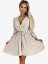 numoco Damenkleid mit Ausschnitt und Gürtel - beige Numoco BINDY