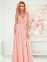 numoco Langes Kleid mit Dekolleté und Schulterbändern - schmutzigrosa Numoco ELENA