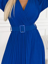 numoco Gegürtetes Kleid mit Gürtelausschnitt - blau Numoco KLARA