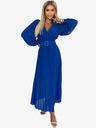numoco Gegürtetes Kleid mit Gürtelausschnitt - blau Numoco KLARA
