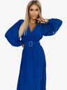 numoco Gegürtetes Kleid mit Gürtelausschnitt - blau Numoco KLARA