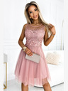 numoco Damenkleid mit Guipure und feinem Tüll - puderrosa Numoco CATERINA