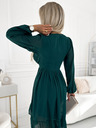 numoco Chiffon-Midikleid mit langen Ärmeln und Ausschnitt - grün Numoco MILA