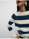 Marks & Spencer Gestreifter Pullover aus luftigem Garn mit Rundhalsausschnitt Marks & Spencer blau