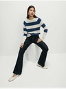 Marks & Spencer Gestreifter Pullover aus luftigem Garn mit Rundhalsausschnitt Marks & Spencer blau