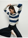 Marks & Spencer Gestreifter Pullover aus luftigem Garn mit Rundhalsausschnitt Marks & Spencer blau