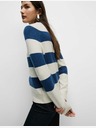 Marks & Spencer Gestreifter Pullover aus luftigem Garn mit Rundhalsausschnitt Marks & Spencer blau